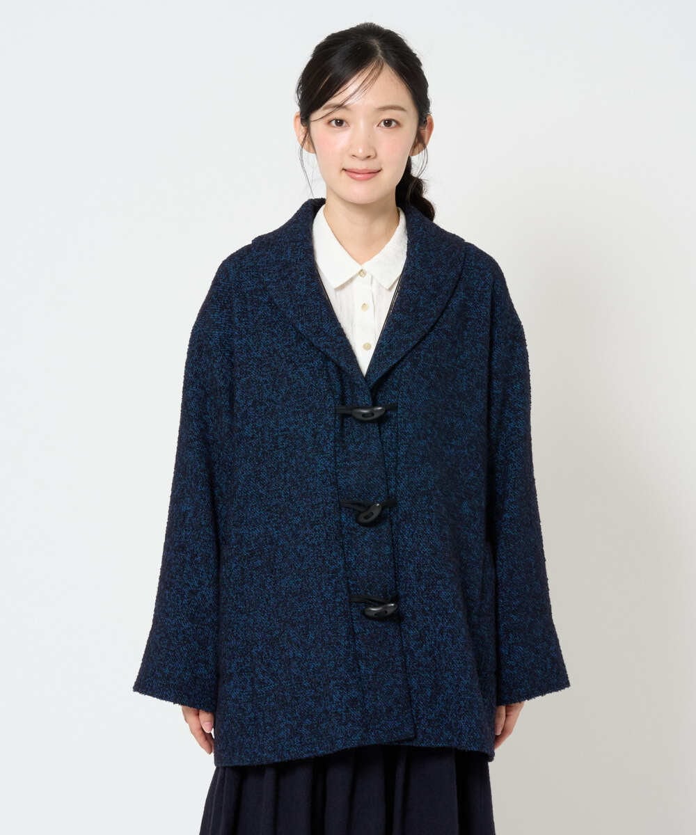 NGVAH45690 GIANNI LO GIUDICE(ジャンニ ロ ジュディチェ) [日本製]シャンブレーネップループツイードコート ネイビー