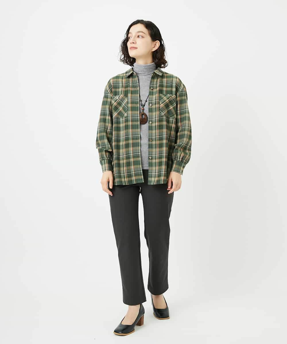 NHBAE10330 GIANNI LO GIUDICE(小さいサイズ)(メゾン ドゥ サンク) 先染めチェックブラウス ネイビー系