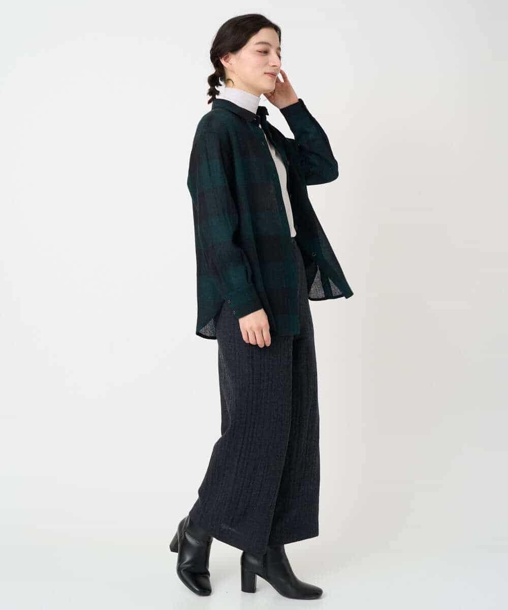 NHBAF15330 GIANNI LO GIUDICE(小さいサイズ)(メゾン ドゥ サンク) [日本製]リファインガーゼブロックチェックブラウス イエロー系