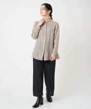 NHBAF85310 GIANNI LO GIUDICE(小さいサイズ)(メゾン ドゥ サンク) リファインガーゼストライプブラウス ベージュ