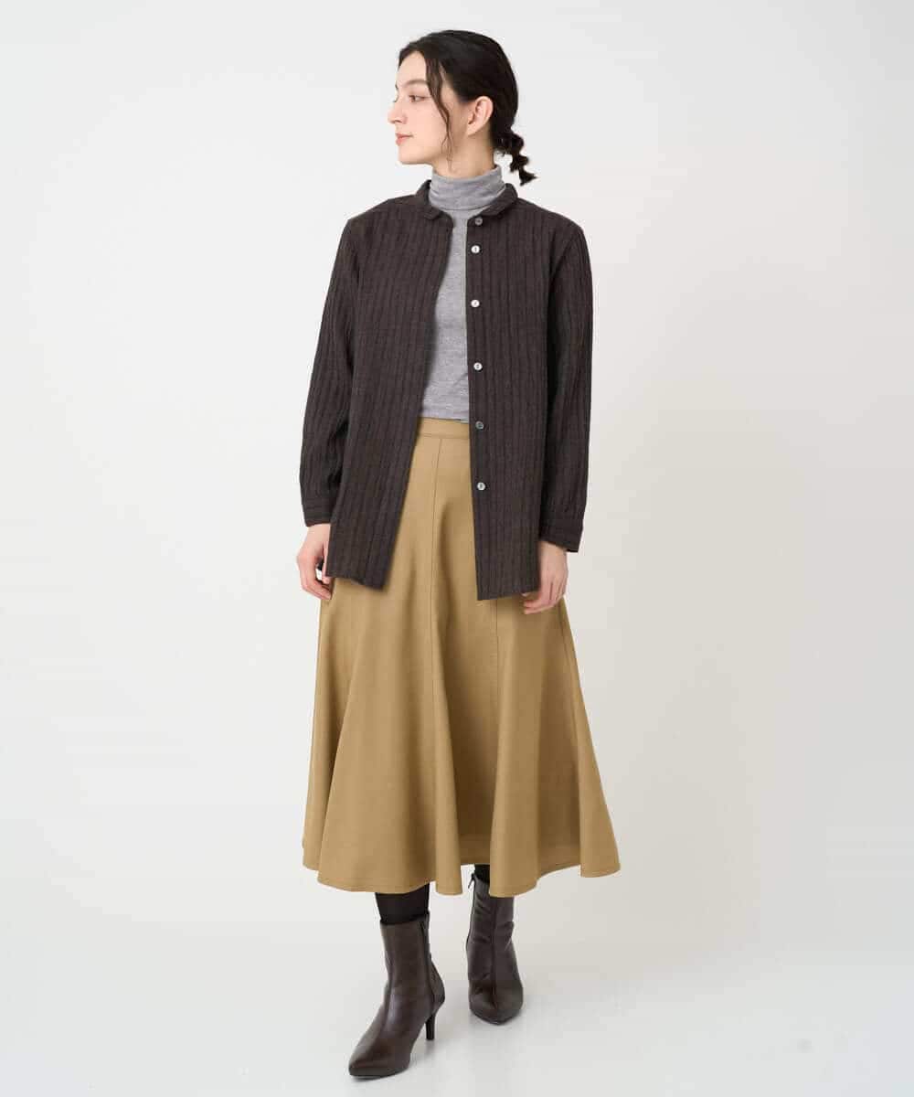 NHBAF85310 GIANNI LO GIUDICE(小さいサイズ)(メゾン ドゥ サンク) リファインガーゼストライプブラウス ベージュ