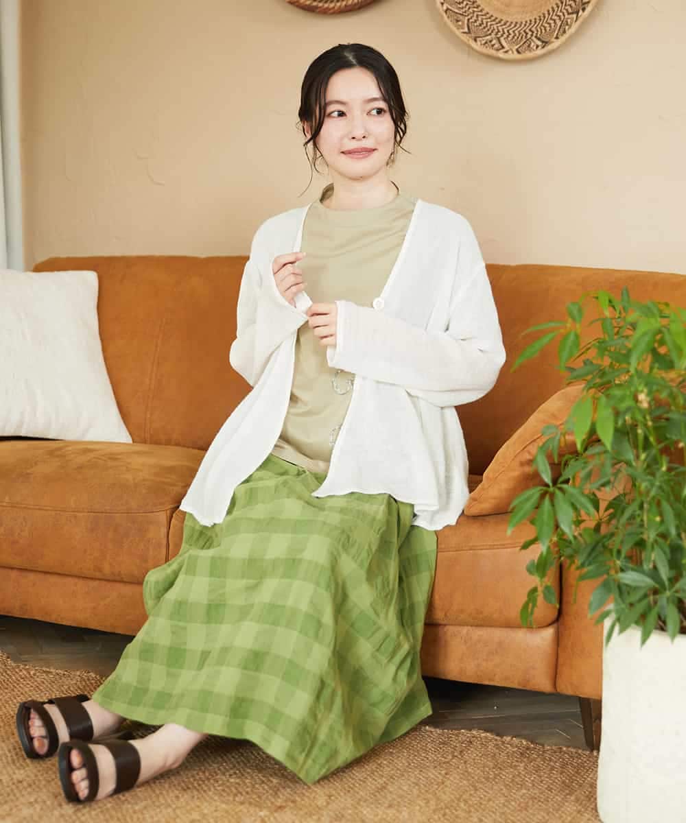 NHBGE54270 GIANNI LO GIUDICE(小さいサイズ)(メゾン ドゥ サンク) リネンからみ織りブラウス ブラウン