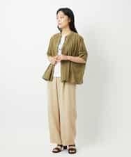 NHBHD01170 GIANNI LO GIUDICE(小さいサイズ)(メゾン ドゥ サンク) コットンボイルピンタックブラウス カーキ