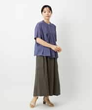 NHBHD01170 GIANNI LO GIUDICE(小さいサイズ)(メゾン ドゥ サンク) コットンボイルピンタックブラウス カーキ