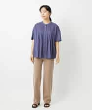 NHBHD01170 GIANNI LO GIUDICE(小さいサイズ)(メゾン ドゥ サンク) コットンボイルピンタックブラウス カーキ
