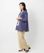 NHBHD02180 GIANNI LO GIUDICE(小さいサイズ)(メゾン ドゥ サンク) コットンボイルピンタックロングブラウス カーキ