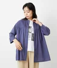 NHBHD02180 GIANNI LO GIUDICE(小さいサイズ)(メゾン ドゥ サンク) コットンボイルピンタックロングブラウス パープル