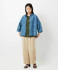 NHBHD06360 GIANNI LO GIUDICE(小さいサイズ)(メゾン ドゥ サンク) リネンドットブラウス ブルー