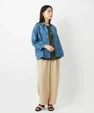 NHBHD06360 GIANNI LO GIUDICE(小さいサイズ)(メゾン ドゥ サンク) リネンドットブラウス ブルー