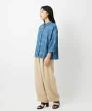 NHBHD06360 GIANNI LO GIUDICE(小さいサイズ)(メゾン ドゥ サンク) リネンドットブラウス ブルー