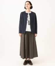 NHDAI83270 GIANNI LO GIUDICE(小さいサイズ)(メゾン ドゥ サンク) [セットアップ対応]デニムジャージーノーカラージャケット ネイビー