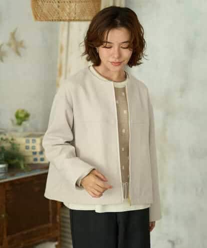 NHDAI86390 GIANNI LO GIUDICE(小さいサイズ) [セットアップ対応]ショート丈ノーカラーコート