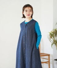 NHEGF85360 GIANNI LO GIUDICE(小さいサイズ)(メゾン ドゥ サンク) [セットアップ対応]デニムライクジャンパースカート ネイビー