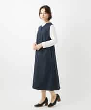NHEGF85360 GIANNI LO GIUDICE(小さいサイズ)(メゾン ドゥ サンク) [セットアップ対応]デニムライクジャンパースカート ネイビー