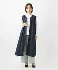 NHEGF85360 GIANNI LO GIUDICE(小さいサイズ)(メゾン ドゥ サンク) [セットアップ対応]デニムライクジャンパースカート ネイビー