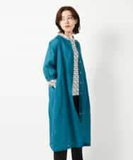 NHEHE60330 GIANNI LO GIUDICE(小さいサイズ)(メゾン ドゥ サンク) 麻シャンブレープリントワンピース ライトグリーン
