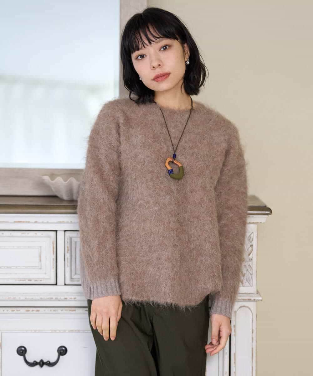 NHFAH36330 GIANNI LO GIUDICE(小さいサイズ)(メゾン ドゥ サンク) アルパカファーニット グレー