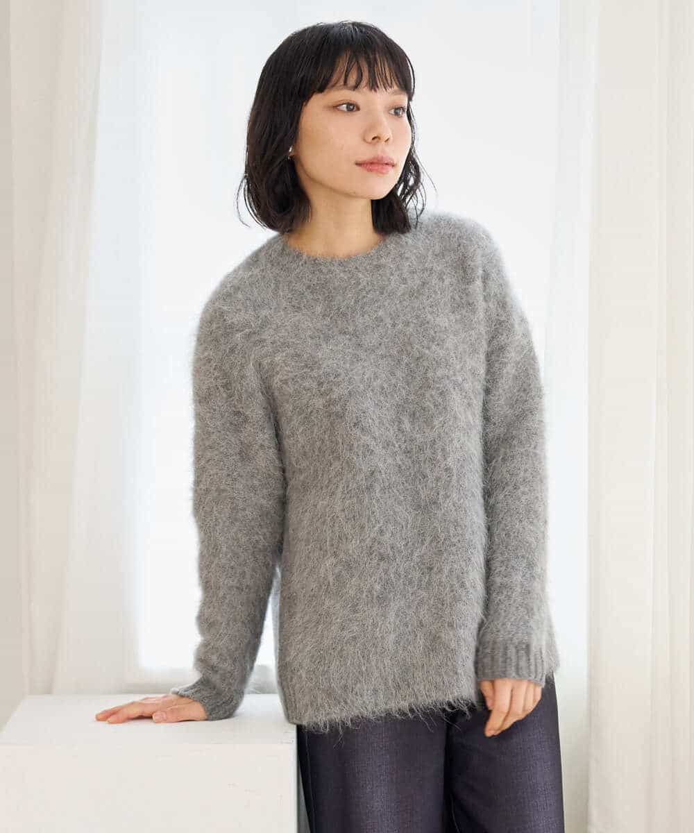 NHFAH36330 GIANNI LO GIUDICE(小さいサイズ)(メゾン ドゥ サンク) アルパカファーニット グレー