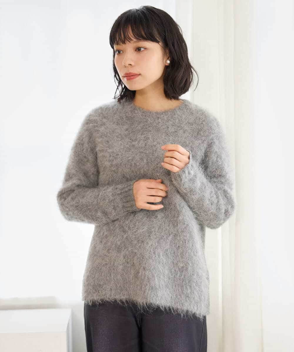 NHFAH36330 GIANNI LO GIUDICE(小さいサイズ)(メゾン ドゥ サンク) アルパカファーニット グレー