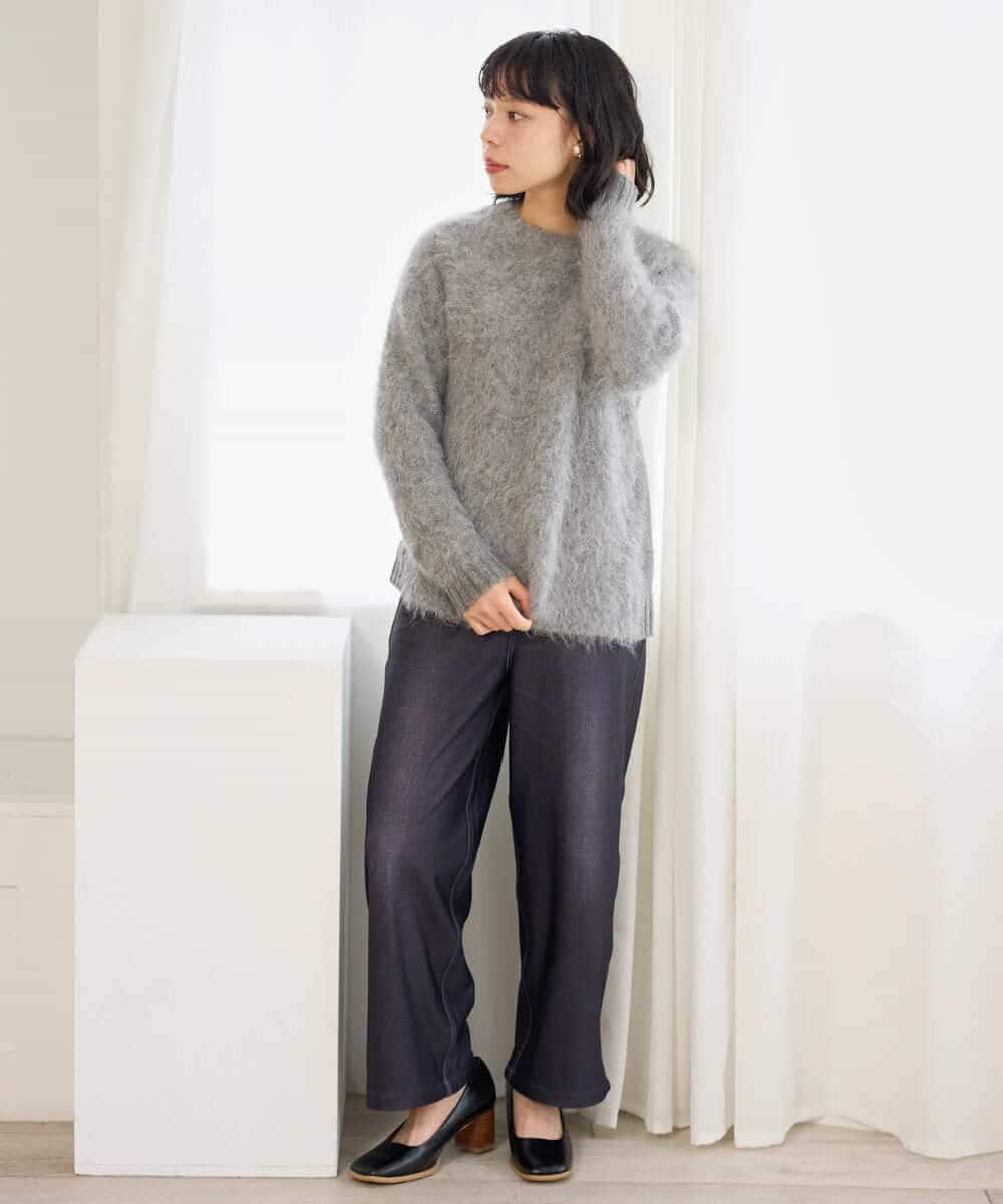 NHFAH36330 GIANNI LO GIUDICE(小さいサイズ)(メゾン ドゥ サンク) アルパカファーニット グレー