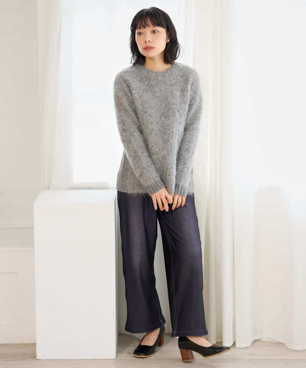 NHFAH36330 GIANNI LO GIUDICE(小さいサイズ)(メゾン ドゥ サンク) アルパカファーニット グレー