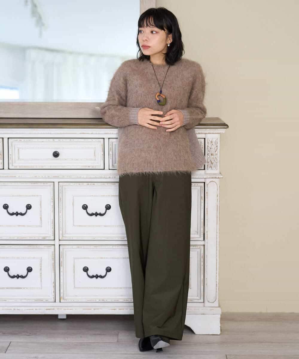 NHFAH36330 GIANNI LO GIUDICE(小さいサイズ)(メゾン ドゥ サンク) アルパカファーニット グレー