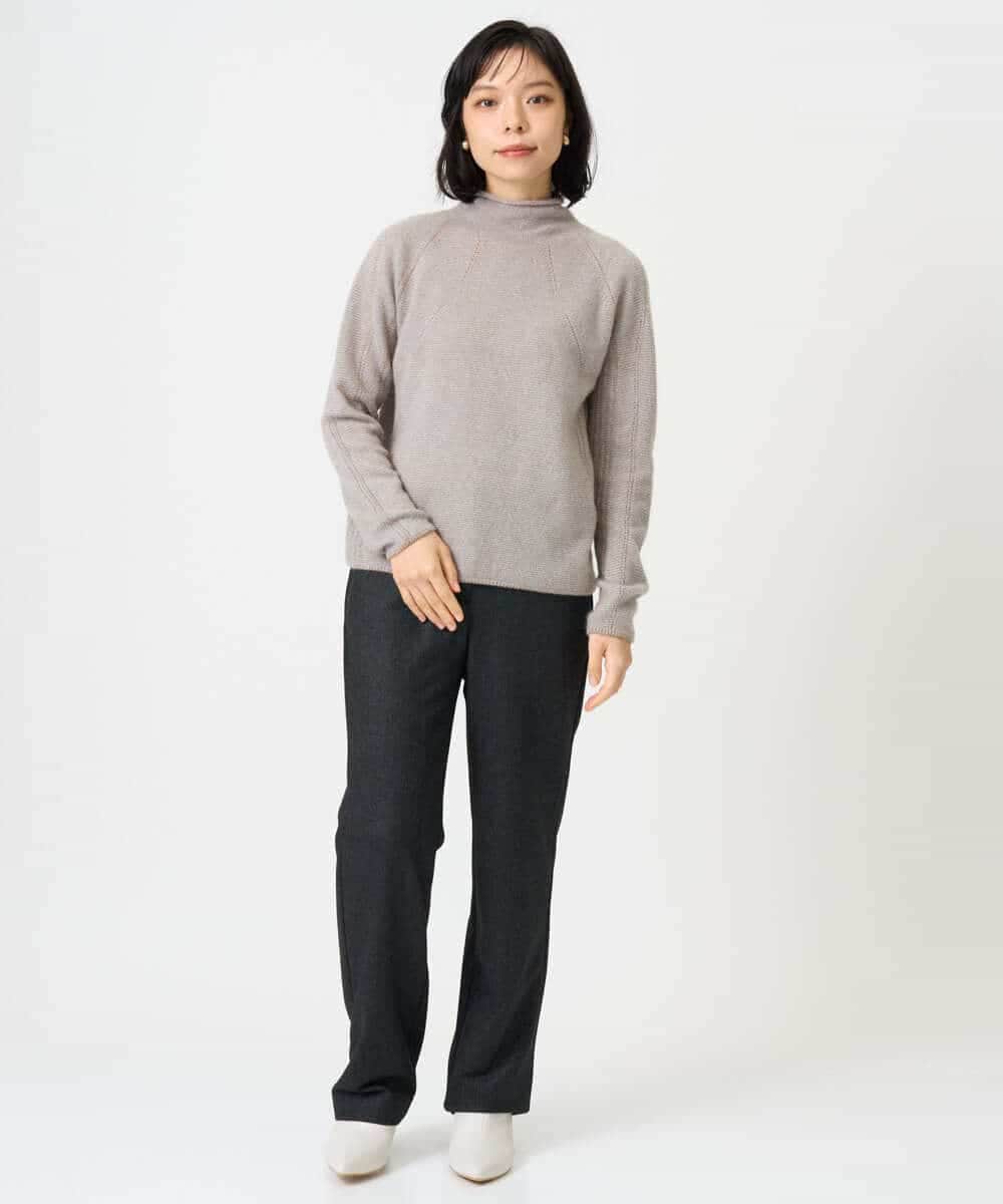 NHFAI86360 GIANNI LO GIUDICE(小さいサイズ)(メゾン ドゥ サンク) ピュアカシミヤハイネックプルオーバーニット ライトブルー