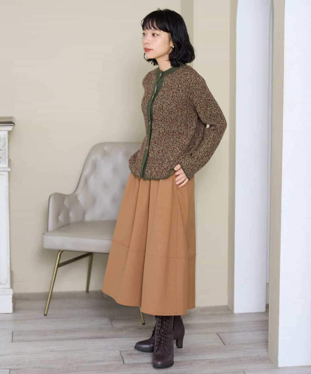 NHHAH36270 GIANNI LO GIUDICE(小さいサイズ)(メゾン ドゥ サンク) [日本製]2WAYツイル裏起毛スカート ベージュ