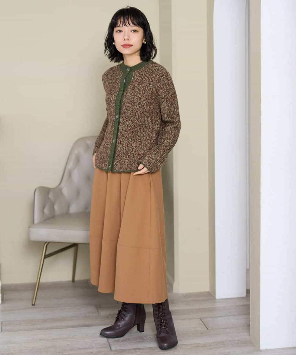 NHHAH36270 GIANNI LO GIUDICE(小さいサイズ)(メゾン ドゥ サンク) [日本製]2WAYツイル裏起毛スカート ベージュ