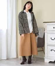 NHHAH36270 GIANNI LO GIUDICE(小さいサイズ)(メゾン ドゥ サンク) [日本製]2WAYツイル裏起毛スカート ベージュ