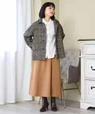 NHHAH36270 GIANNI LO GIUDICE(小さいサイズ)(メゾン ドゥ サンク) [日本製]2WAYツイル裏起毛スカート ベージュ
