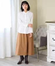 NHHAH36270 GIANNI LO GIUDICE(小さいサイズ)(メゾン ドゥ サンク) [日本製]2WAYツイル裏起毛スカート ベージュ