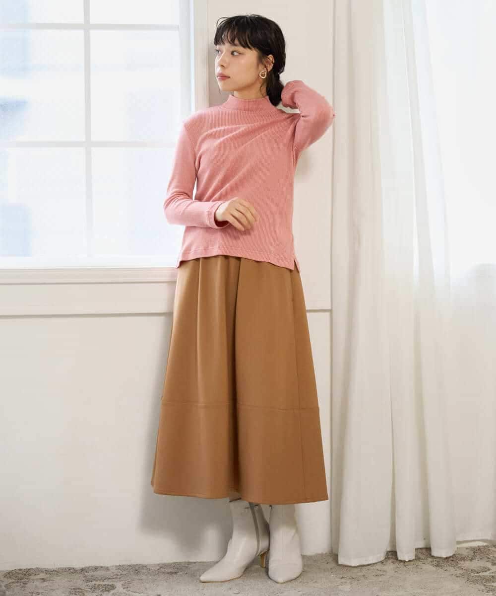 NHHAH36270 GIANNI LO GIUDICE(小さいサイズ)(メゾン ドゥ サンク) [日本製]2WAYツイル裏起毛スカート ベージュ