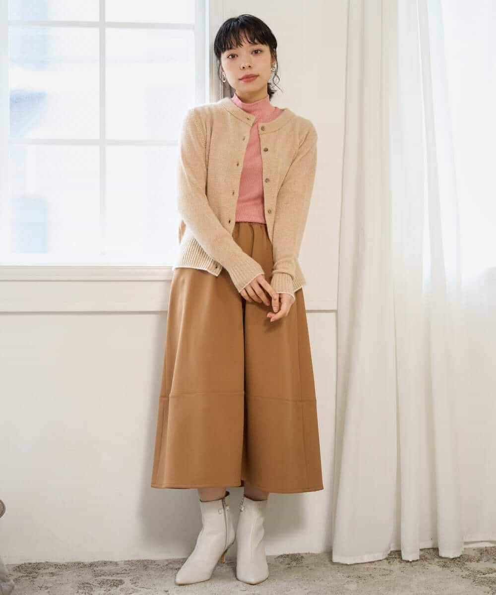 NHHAH36270 GIANNI LO GIUDICE(小さいサイズ)(メゾン ドゥ サンク) [日本製]2WAYツイル裏起毛スカート ベージュ