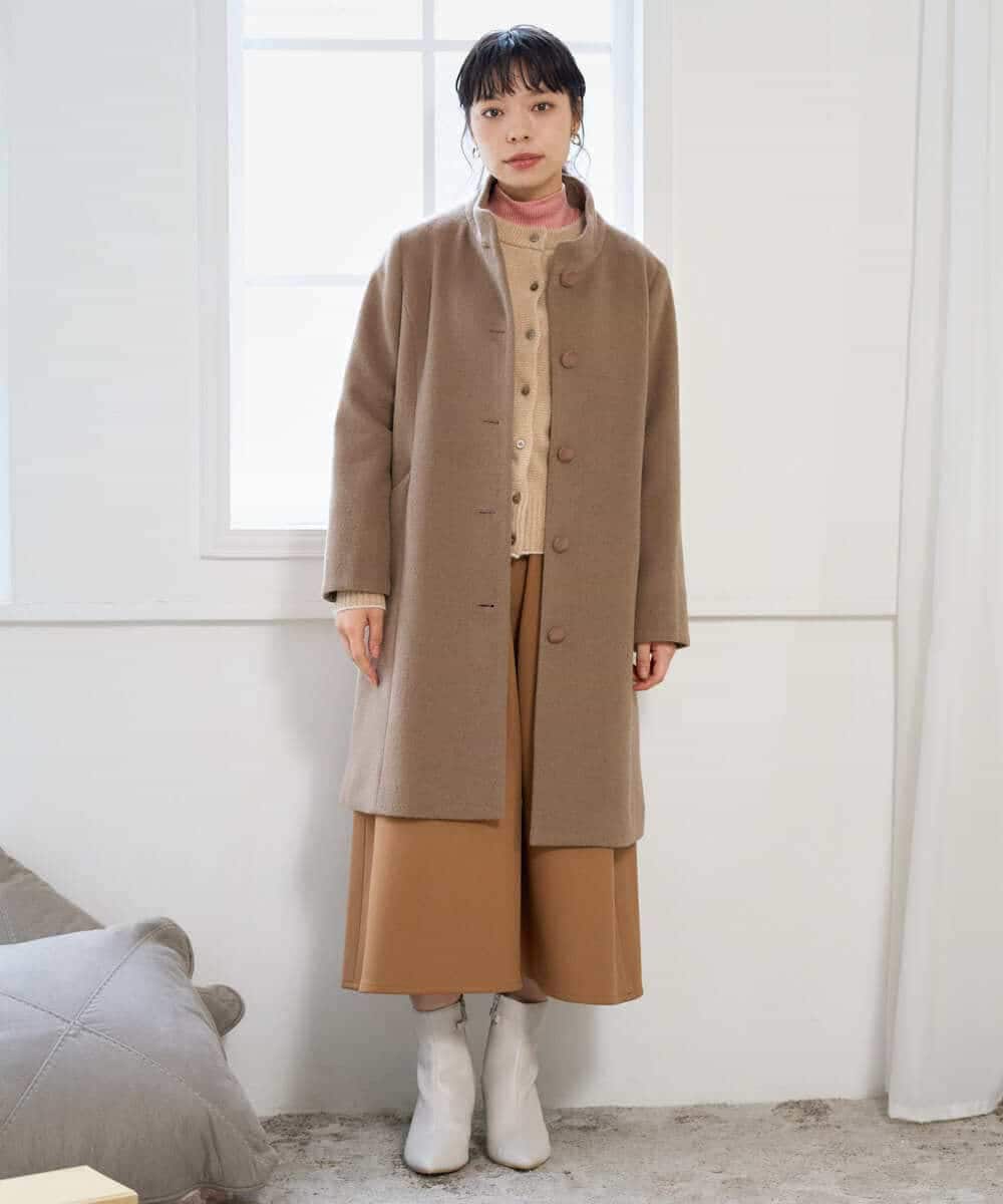 NHHAH36270 GIANNI LO GIUDICE(小さいサイズ)(メゾン ドゥ サンク) [日本製]2WAYツイル裏起毛スカート ベージュ