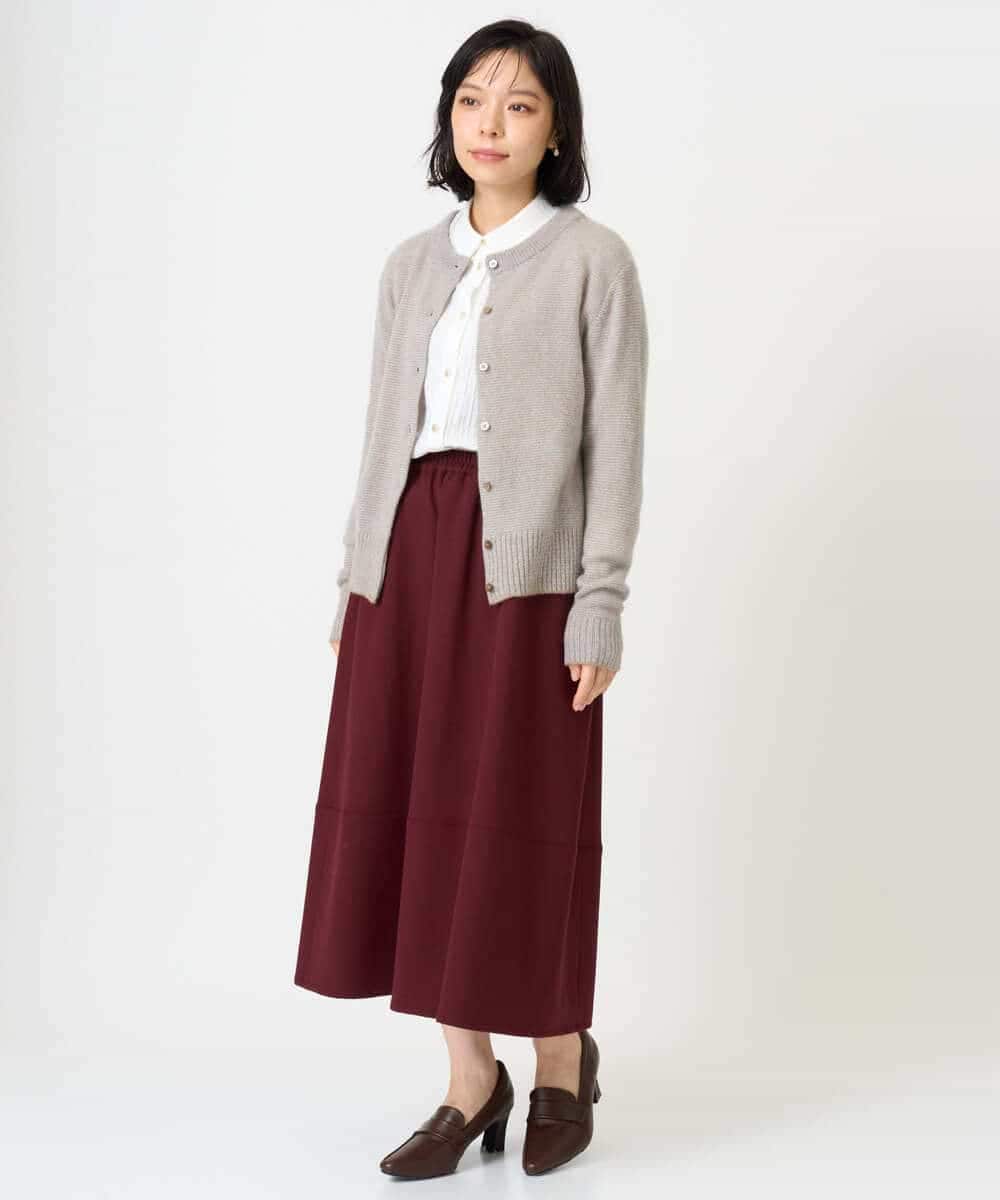 NHHAH36270 GIANNI LO GIUDICE(小さいサイズ)(メゾン ドゥ サンク) [日本製]2WAYツイル裏起毛スカート ベージュ