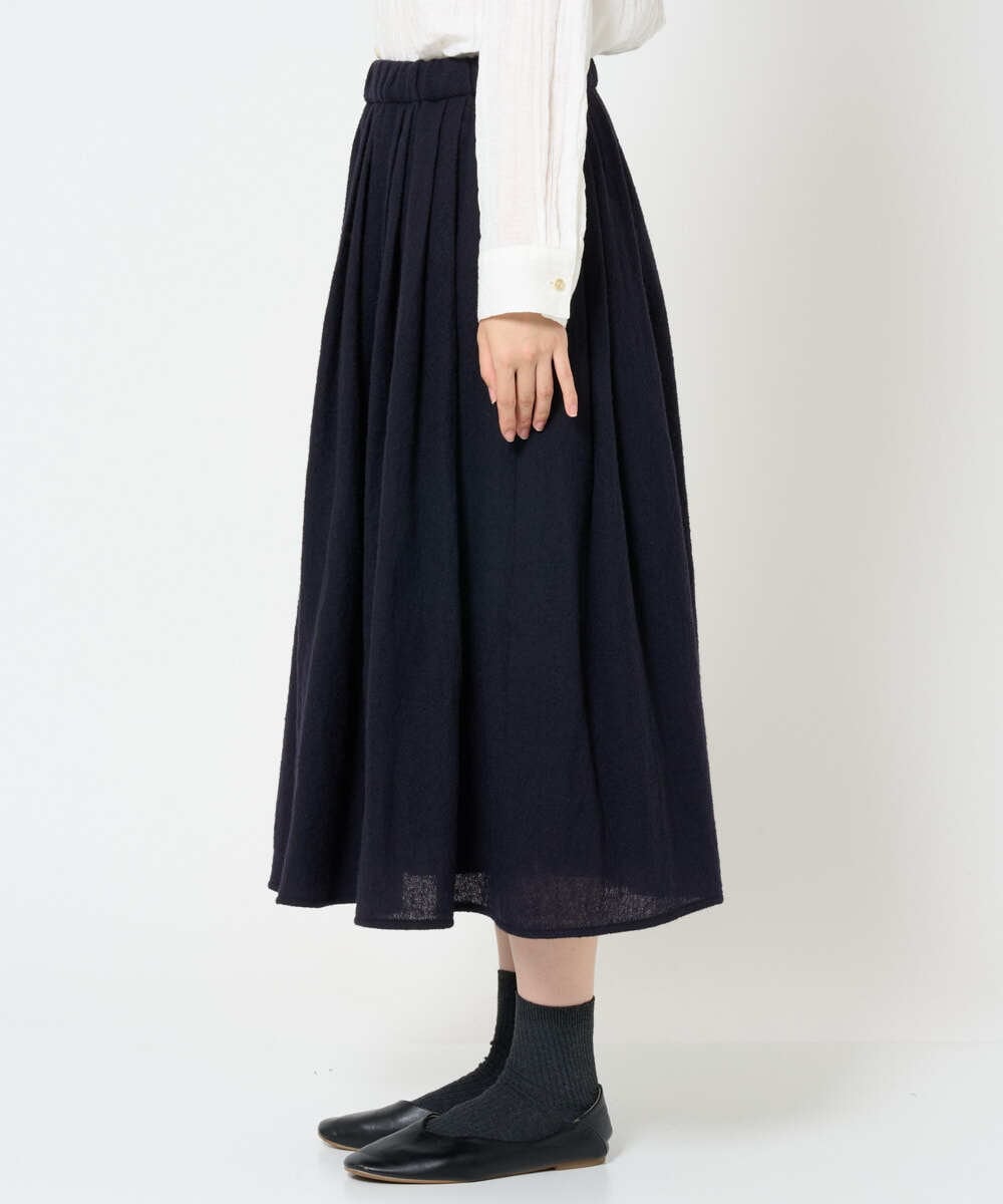 NHHAH46330 GIANNI LO GIUDICE(小さいサイズ)(メゾン ドゥ サンク) [セットアップ対応]ウールリファインガーゼスカート ネイビー