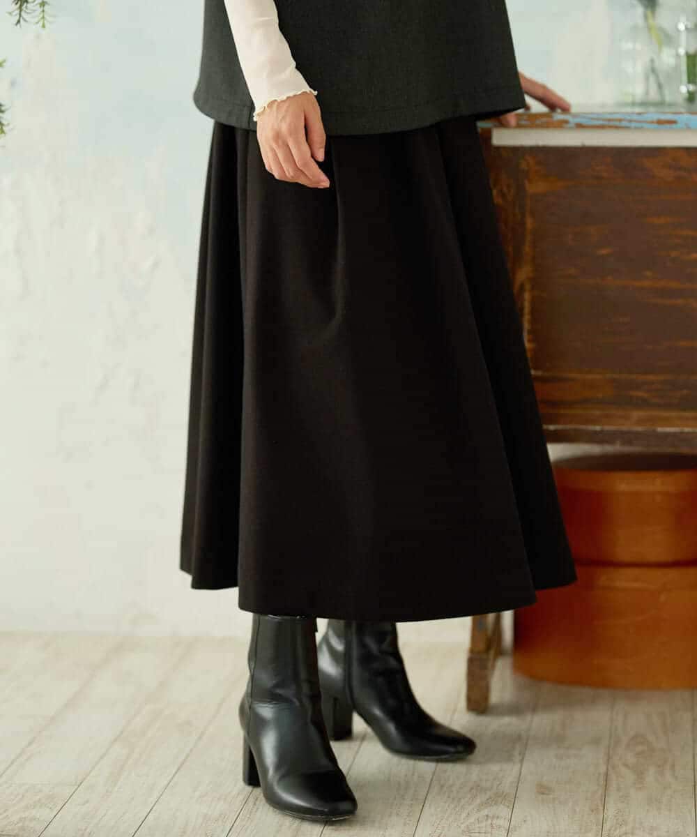 NHHAI86290 GIANNI LO GIUDICE(小さいサイズ)(メゾン ドゥ サンク) [セットアップ対応]タックフレアースカート ベージュ