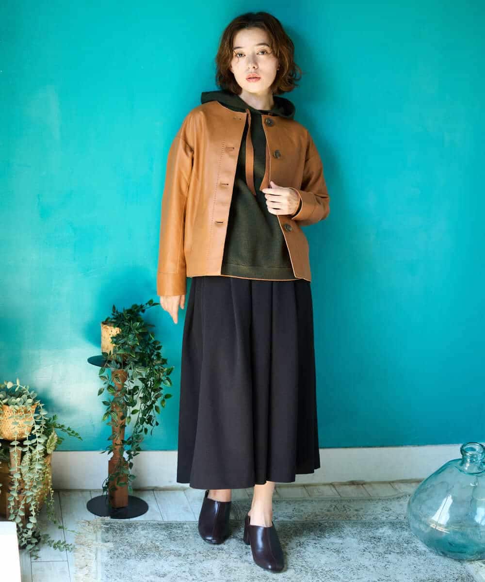NHHAI86290 GIANNI LO GIUDICE(小さいサイズ)(メゾン ドゥ サンク) [セットアップ対応]タックフレアースカート ベージュ