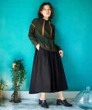 NHHAI86290 GIANNI LO GIUDICE(小さいサイズ)(メゾン ドゥ サンク) [セットアップ対応]タックフレアースカート ベージュ