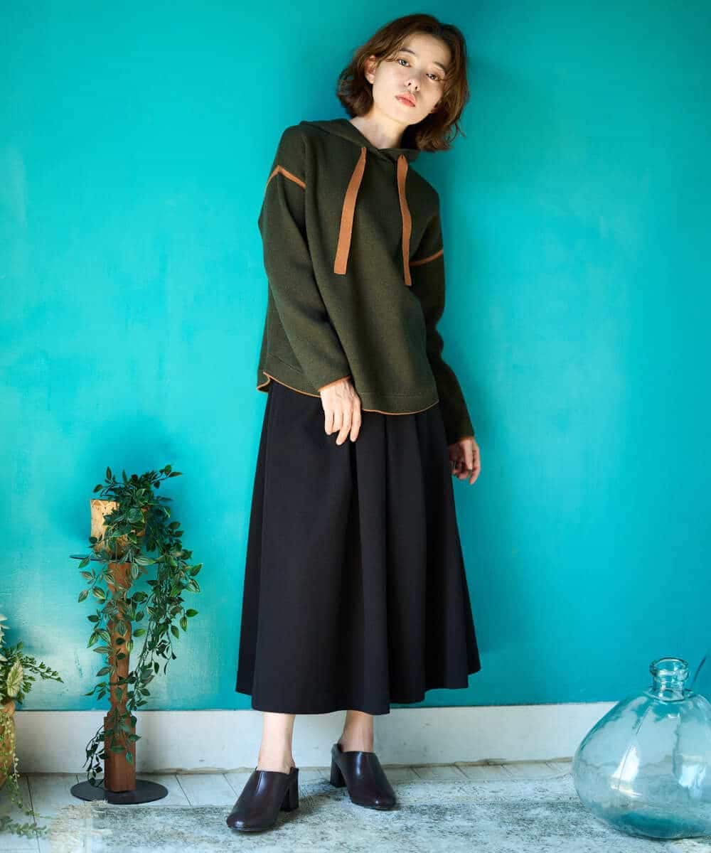 NHHAI86290 GIANNI LO GIUDICE(小さいサイズ)(メゾン ドゥ サンク) [セットアップ対応]タックフレアースカート ベージュ