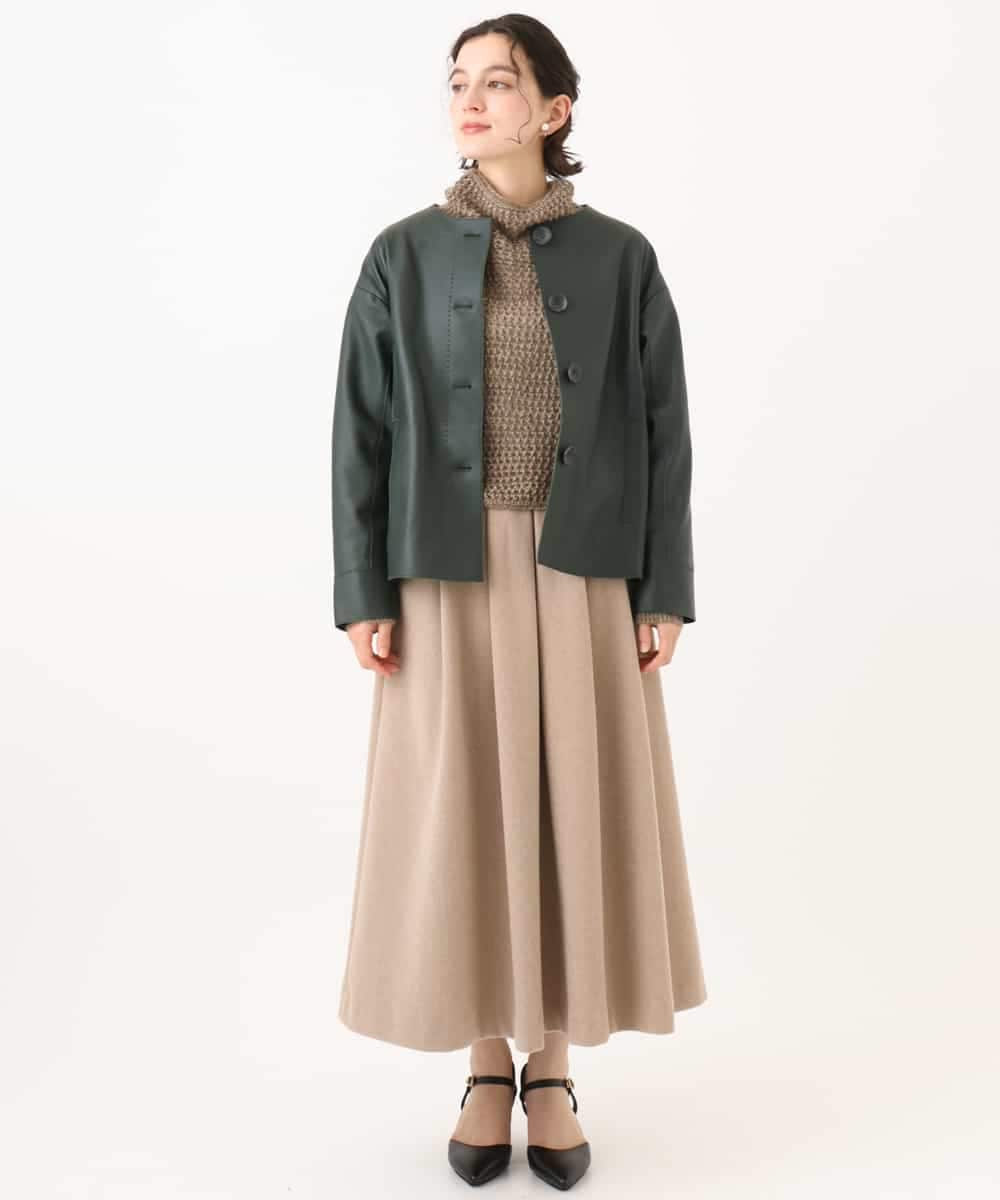 NHHAI86290 GIANNI LO GIUDICE(小さいサイズ)(メゾン ドゥ サンク) [セットアップ対応]タックフレアースカート ベージュ