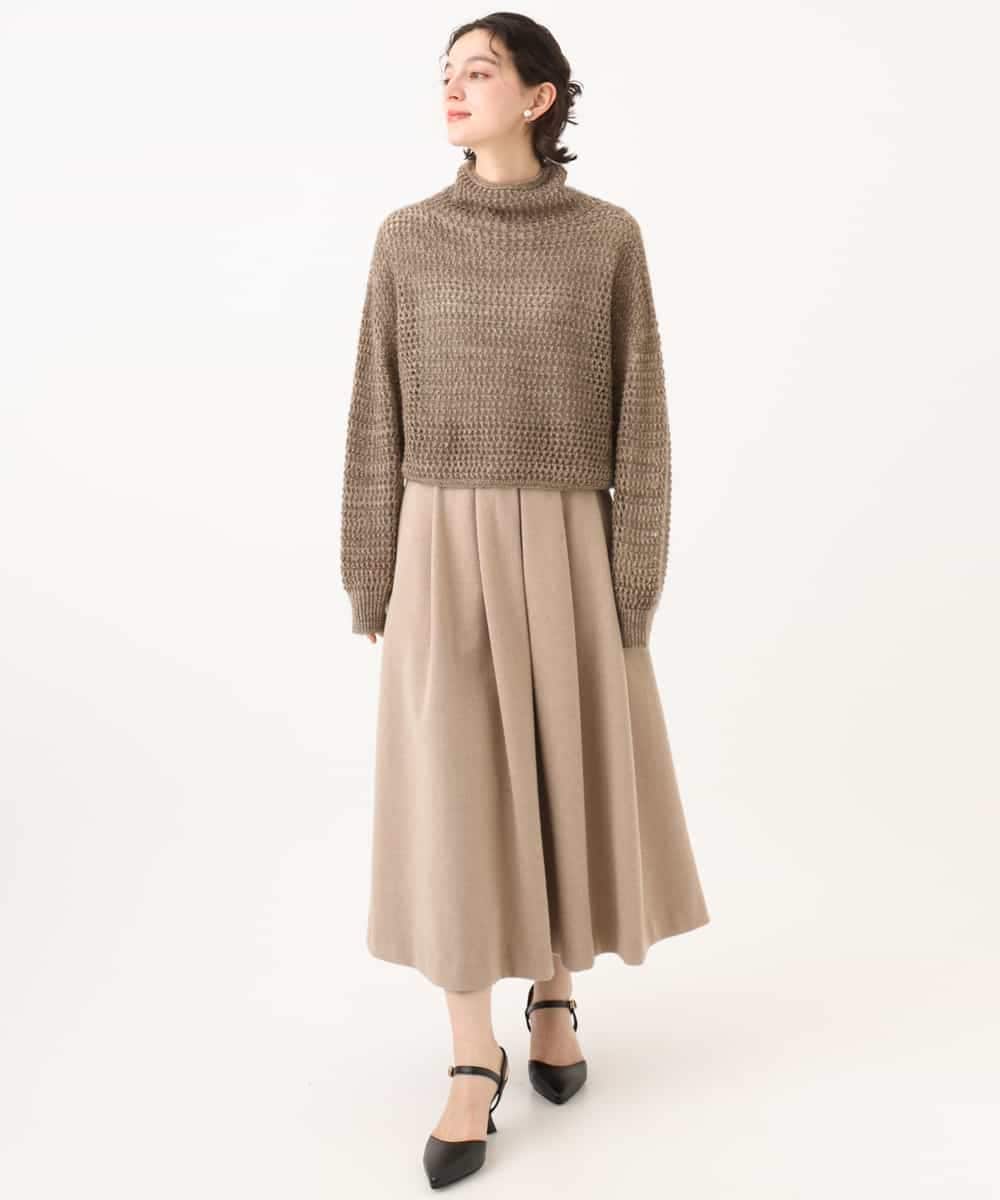 NHHAI86290 GIANNI LO GIUDICE(小さいサイズ)(メゾン ドゥ サンク) [セットアップ対応]タックフレアースカート ベージュ