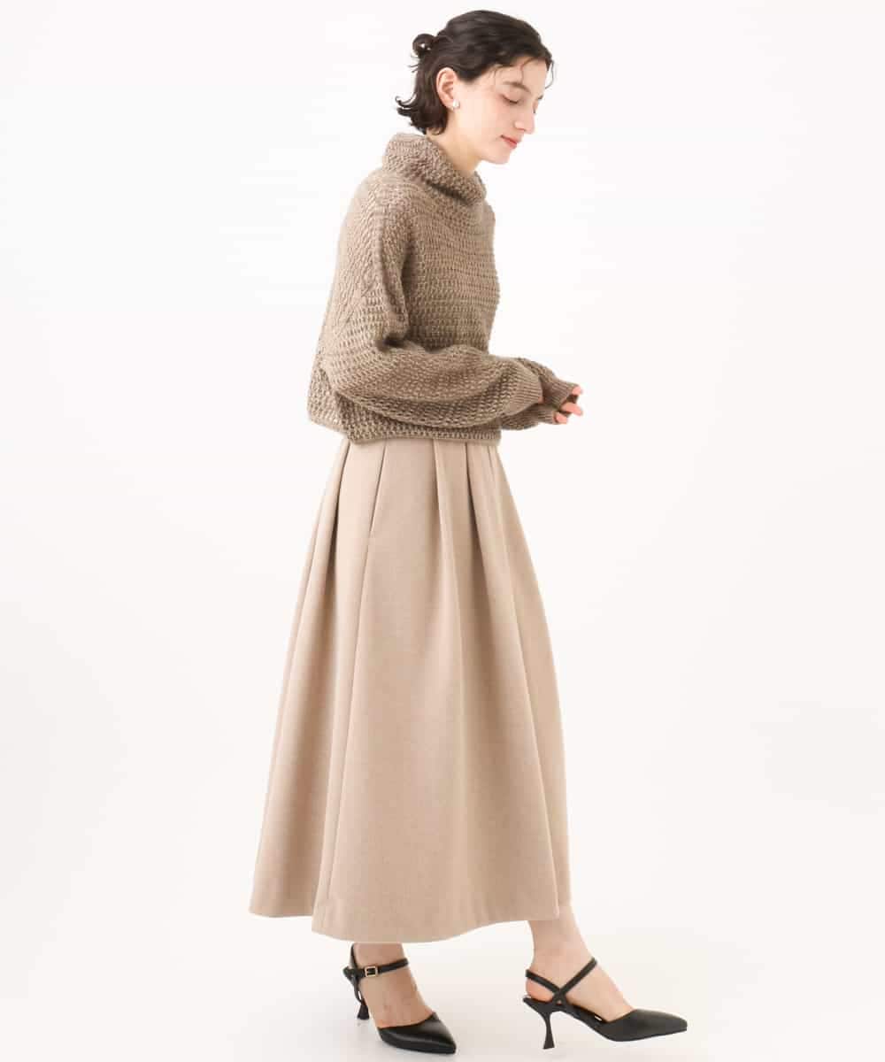 NHHAI86290 GIANNI LO GIUDICE(小さいサイズ)(メゾン ドゥ サンク) [セットアップ対応]タックフレアースカート ベージュ
