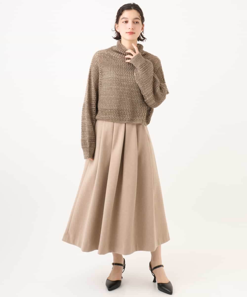 NHHAI86290 GIANNI LO GIUDICE(小さいサイズ)(メゾン ドゥ サンク) [セットアップ対応]タックフレアースカート ベージュ
