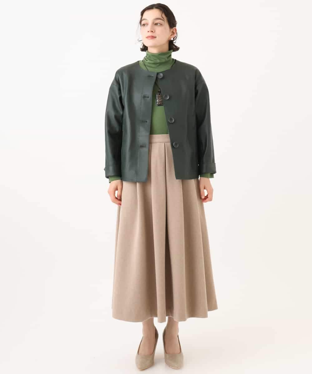 NHHAI86290 GIANNI LO GIUDICE(小さいサイズ)(メゾン ドゥ サンク) [セットアップ対応]タックフレアースカート ベージュ