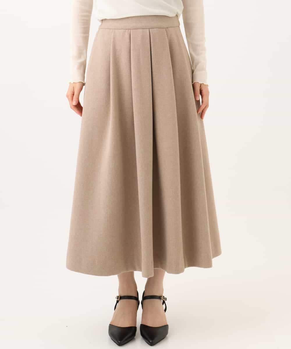 NHHAI86290 GIANNI LO GIUDICE(小さいサイズ)(メゾン ドゥ サンク) [セットアップ対応]タックフレアースカート ベージュ