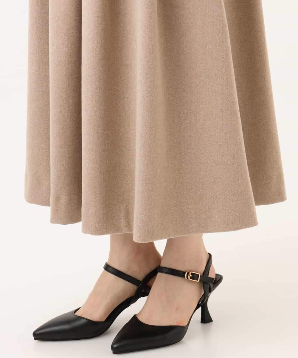 NHHAI86290 GIANNI LO GIUDICE(小さいサイズ)(メゾン ドゥ サンク) [セットアップ対応]タックフレアースカート ベージュ