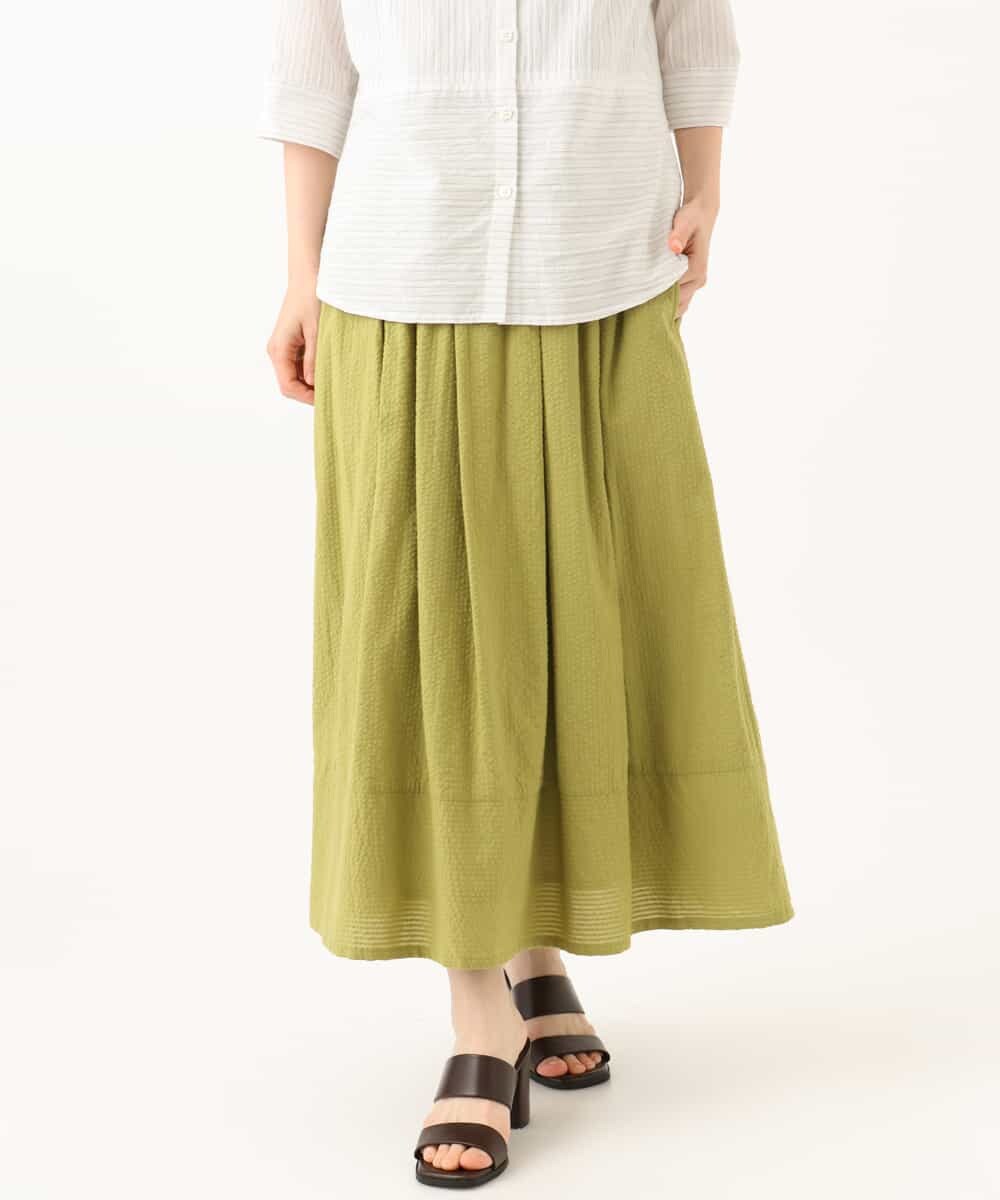 NHHHD05200 GIANNI LO GIUDICE(小さいサイズ)(メゾン ドゥ サンク) コットンシアサッカースカート グリーン