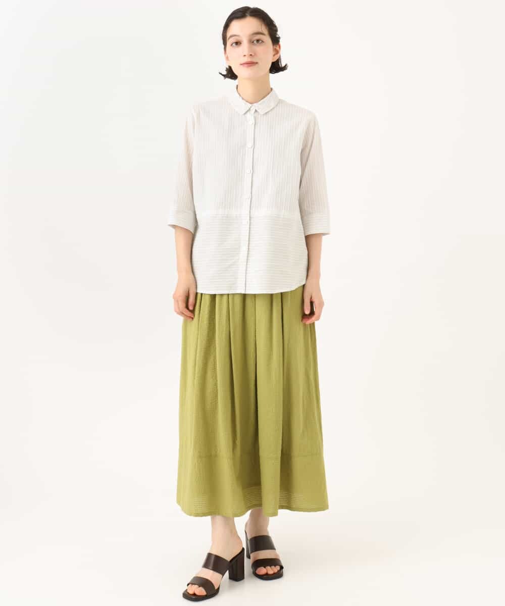 NHHHD05200 GIANNI LO GIUDICE(小さいサイズ)(メゾン ドゥ サンク) コットンシアサッカースカート グリーン